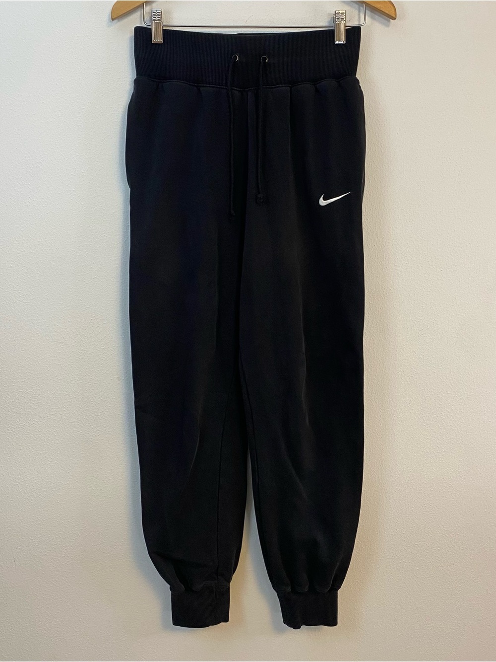 Nike Black Track Pants with White Swoosh